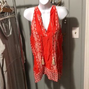 NWT Braeve orange Anguilla tassel tank sz medium